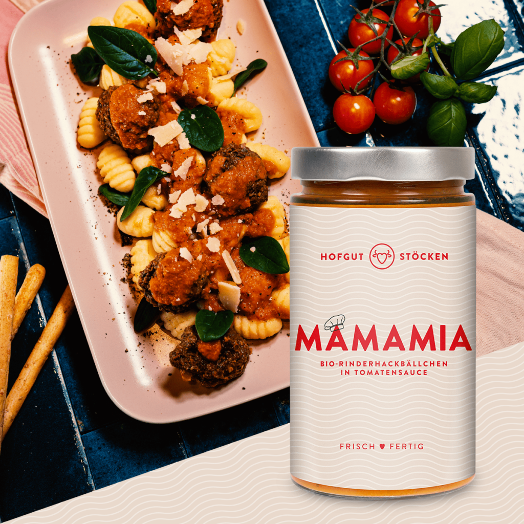MAMAMIA – Bio-Rinderhackbällchen in Tomatensauce