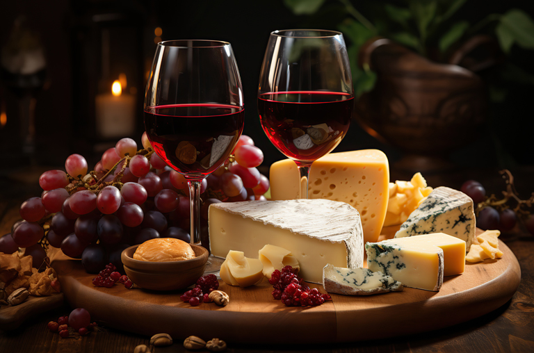 Perfektes Genussduo aus Wein und Käse