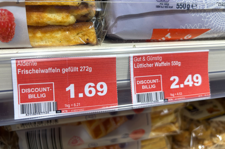 Discountbillig: Dauerniedrigpreisen in unseren Märkten