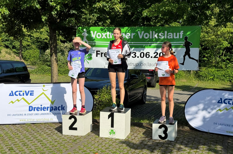 Die Siegerinnen des Schülerlaufs Frauen